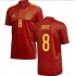 Camisola Espanha Koke 8 Equipamento Primeiro Euro 2020 Manga Curta